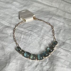 NWT! Drapers & Damon’s necklace blue stones with gold chain